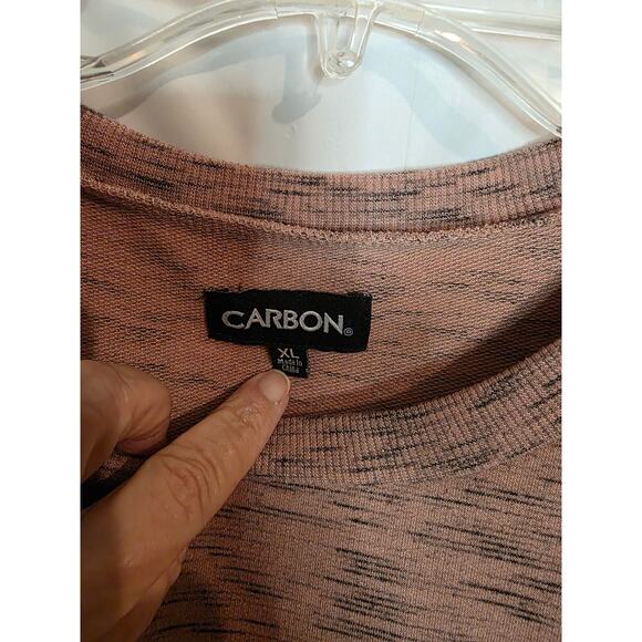 Carbon Sweatshirt Women's XL Pink & White Crewneck Long Sleeve Oversized - Picture 2 of 6